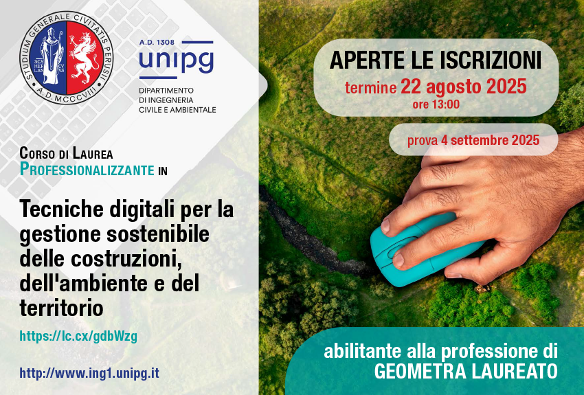 Corso di Laurea Professionalizzante in Tecniche digitali per la gestione sostenibile delle costruzioni, dell'ambiente e del territorio