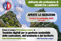 Corso di Laurea Professionalizzante in Tecniche digitali per la gestione sostenibile delle costruzioni, dell'ambiente e del territorio